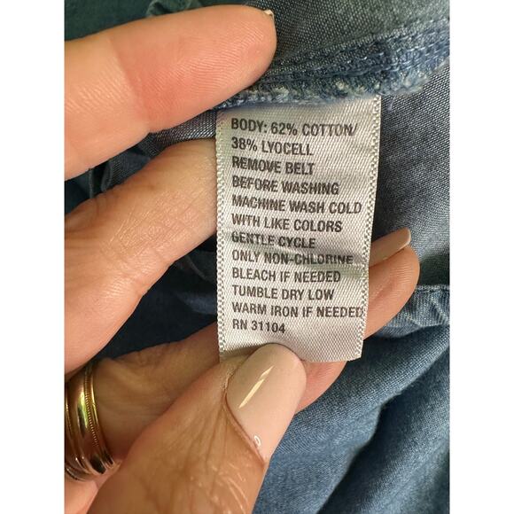 Red Camel blue chambray long sleeves dress size 3X - Picture 4 of 11